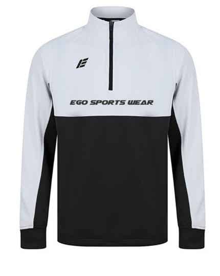 egoWear Sweatshirt 1/4 Zip schwarz/weiss