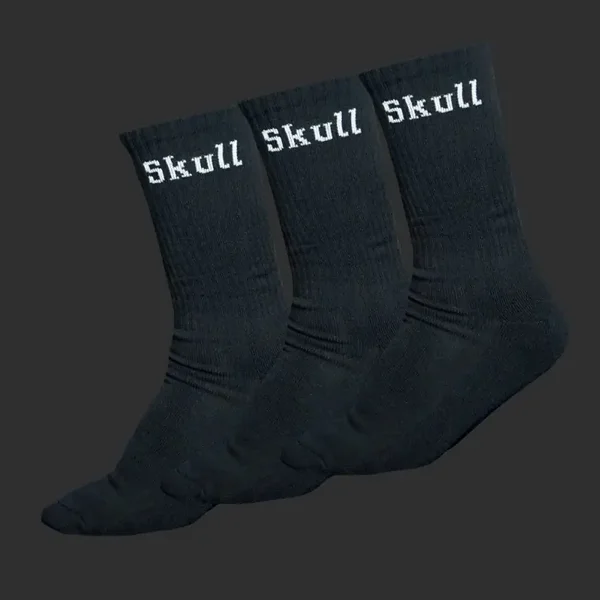 SKULL PADEL BLACK WHITE SOCKS (3 Pack)