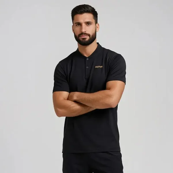 SKULL PADEL SHIRT - BLACK GOLD POLO