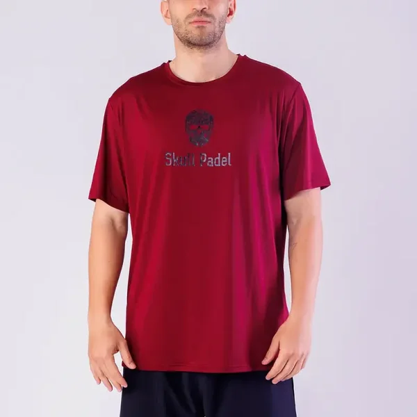 SKULL PADEL SPORTSHIRT MEN - DARK RED BLACK