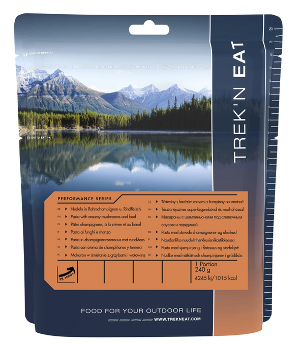 Pasta met romige paddenstoelensaus - Trek'n Eat - 5 jaar