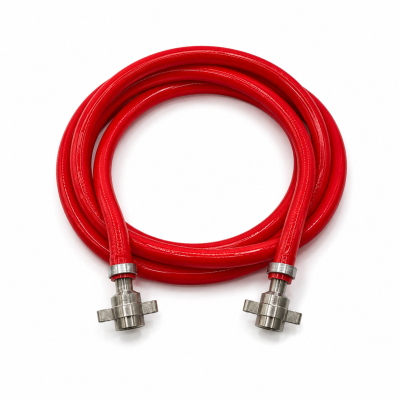 Gewapende CO₂ slangen set | diameter 8 x 14 mm | aansluiting: 2 x 3/8" flare vleugelmoer| lengte 1,50 mtr