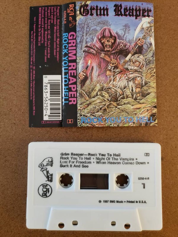 GRIM REAPER - Rock You To Hell White Cassette