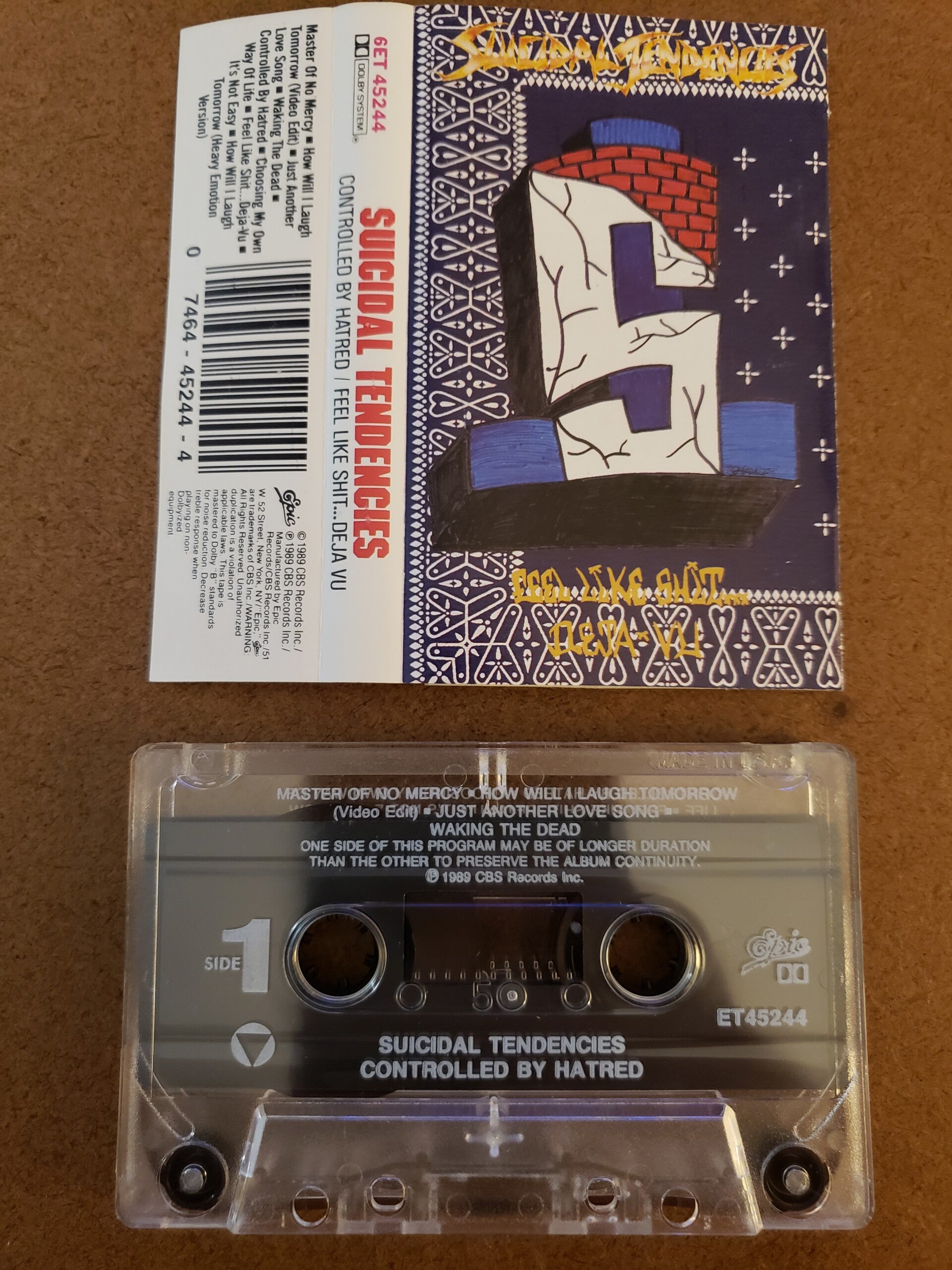SUICIDAL TENDENCIES - Controlled By Hatred/Feel Like Shit...Deja Vu Cassette