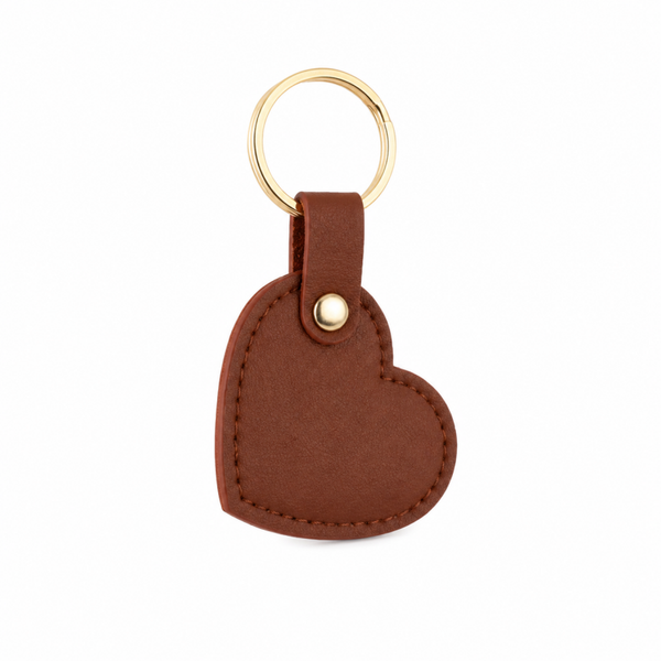 Sleutelhanger hart bruin