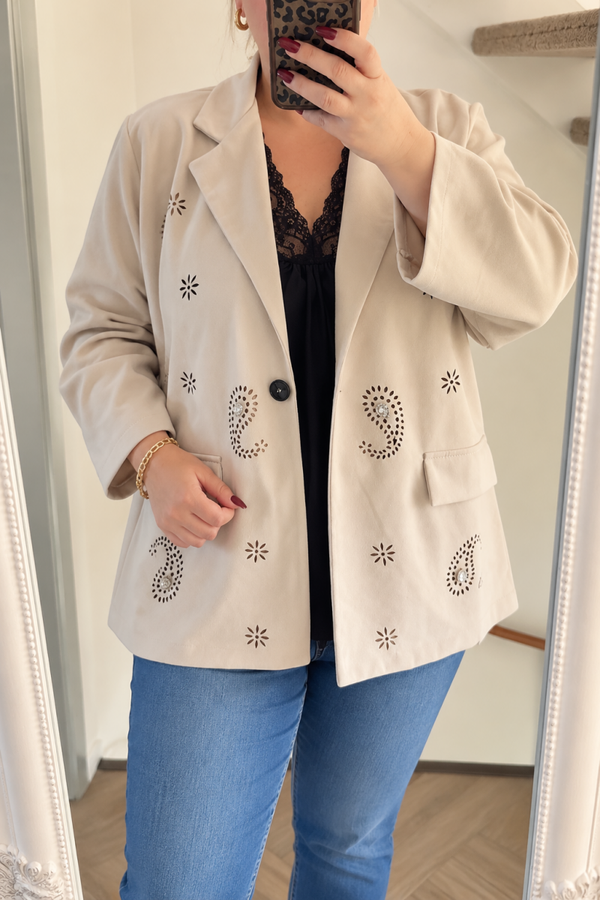 Blazer beige strass