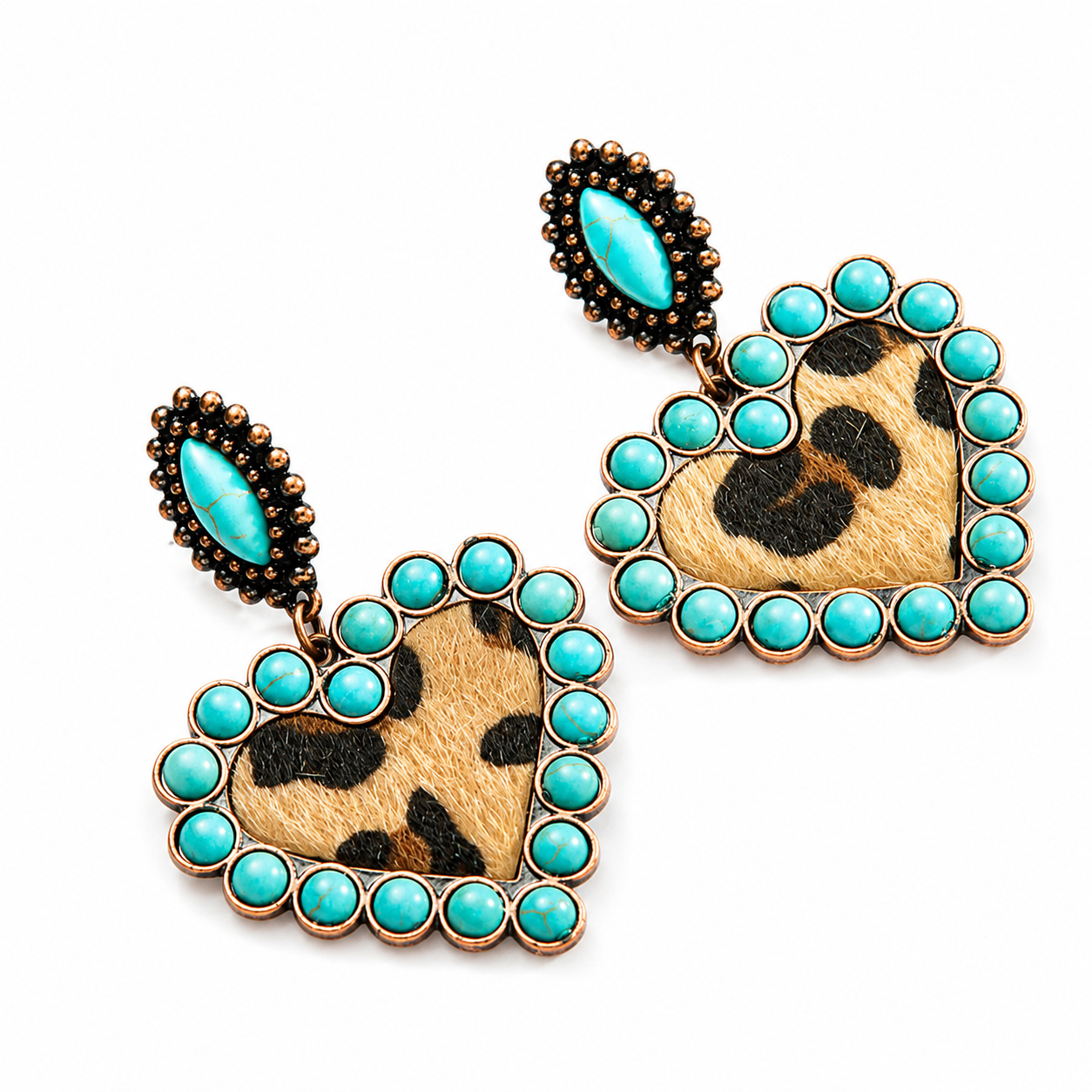 Oorbel boho turquoise