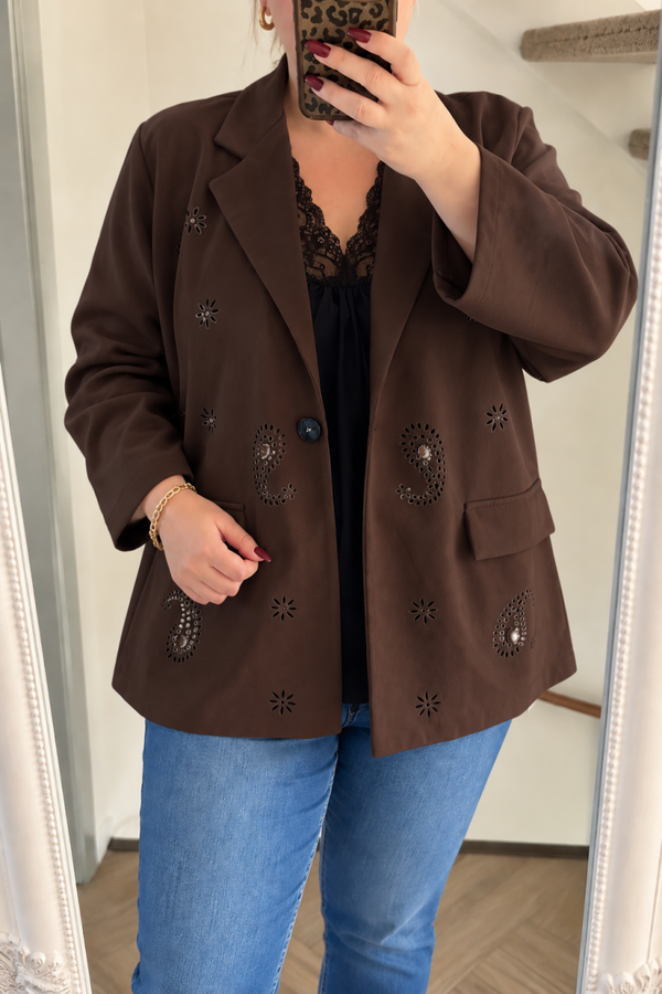 Blazer bruin strass