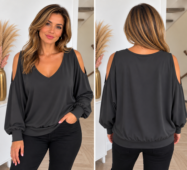 Blouse donkergrijs
