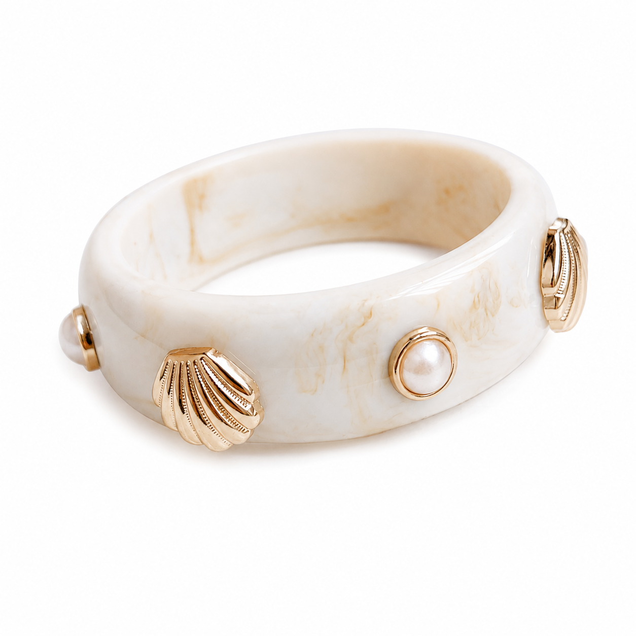 Armband schelp beige