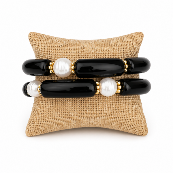 Parel set zwart