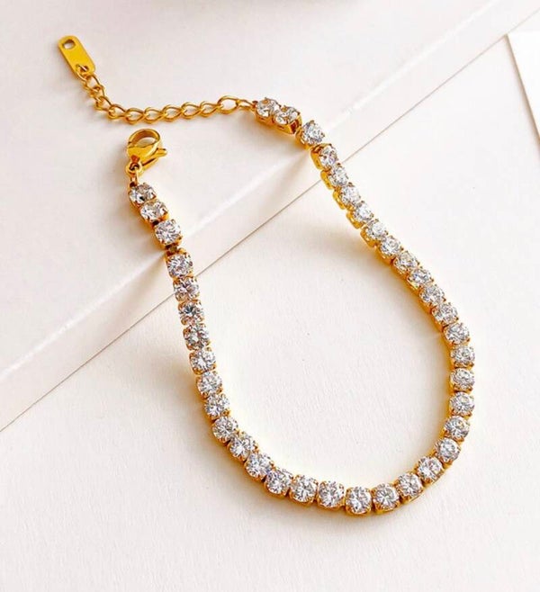 Stainless steel diamanten armbandje