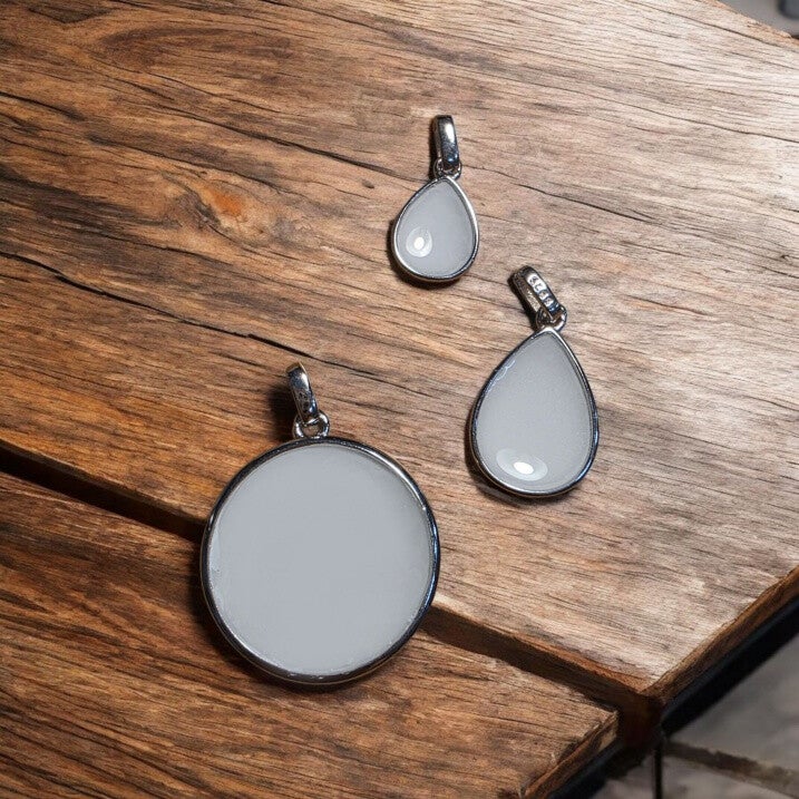 Zilveren Troost hangers– Druppel Klein, Druppel Groot & Ronde Hanger Gepersonaliseerd