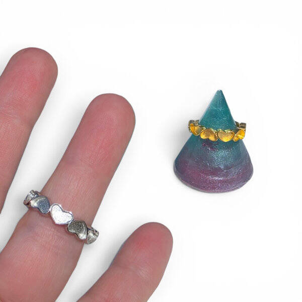 ZilverMoedermelk Ring met 6 Hartjes – 925 Sterling Zilveren moedermelk hartjes ring