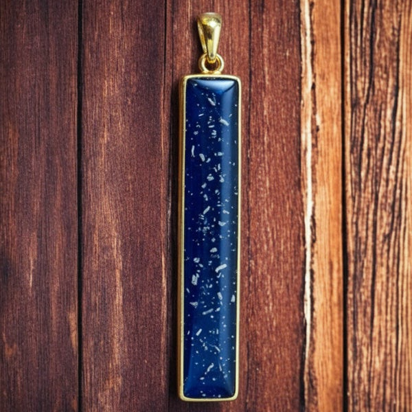 Rechthoekige geelgoud vergulde zilveren hanger – vulbaar met herinnering