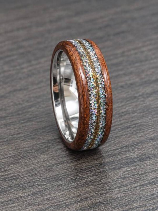 ​Herenring Staal & Palissanderhout | Exclusieve Dames- & Trouwringen  ET-RIN-DNA-0044)