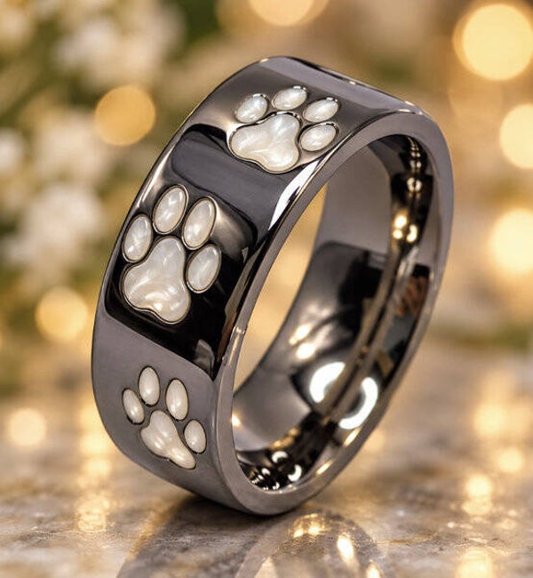 Titanium asring of moedermelkring met pootafdrukken