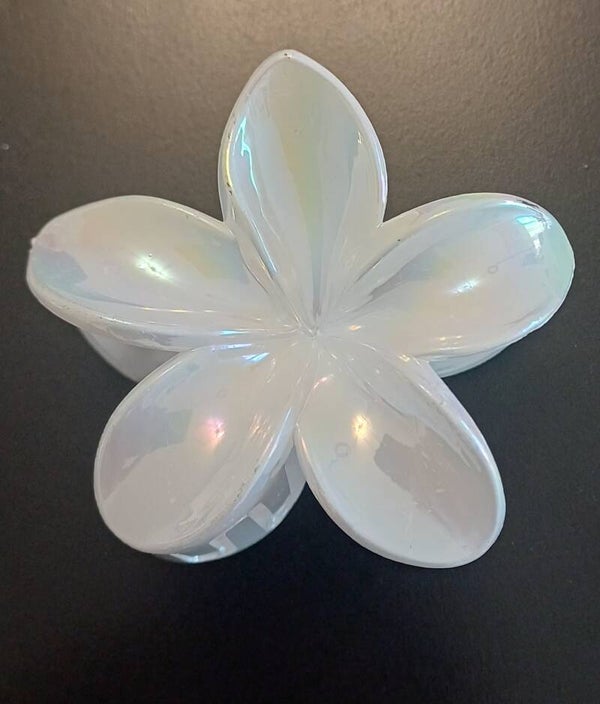 Muschelblume Haarspange weiss