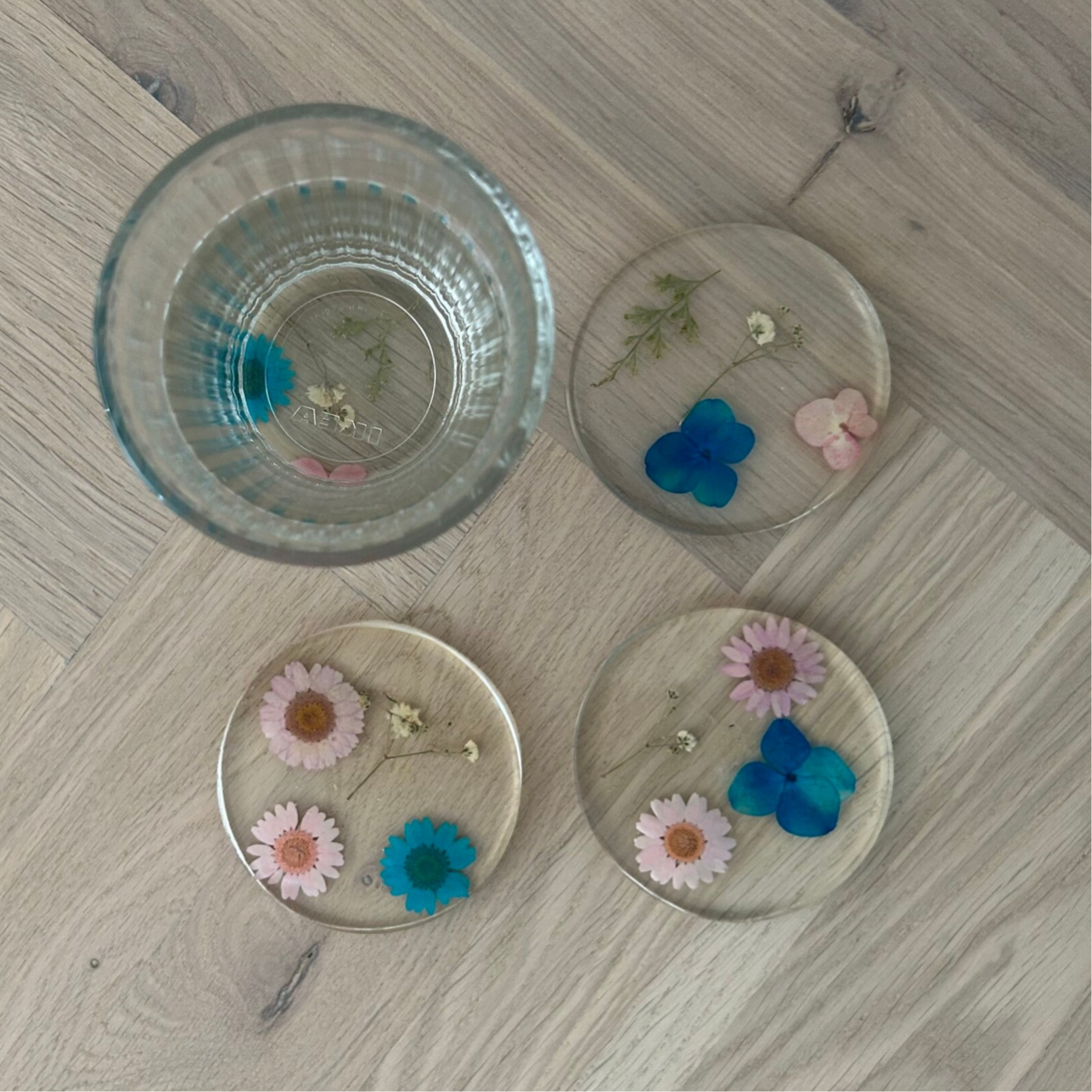 Onderzetters droogbloem mix