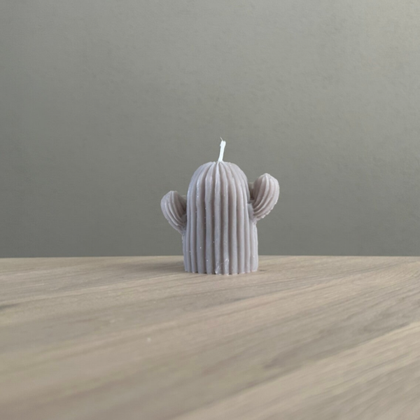 Kaars Cactus lichtgrijs
