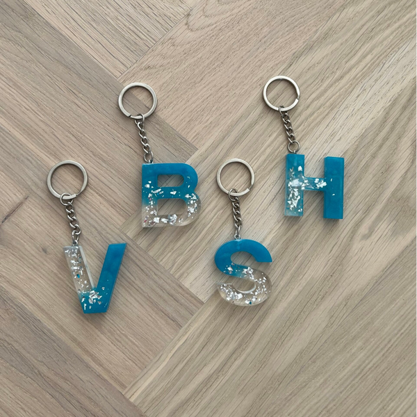 Sleutelhanger oceanblue/bladsliver