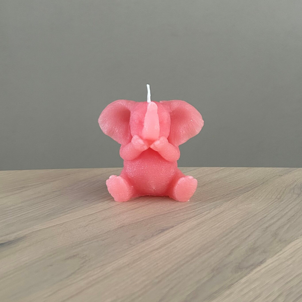 Kaars Olifant peach/roze