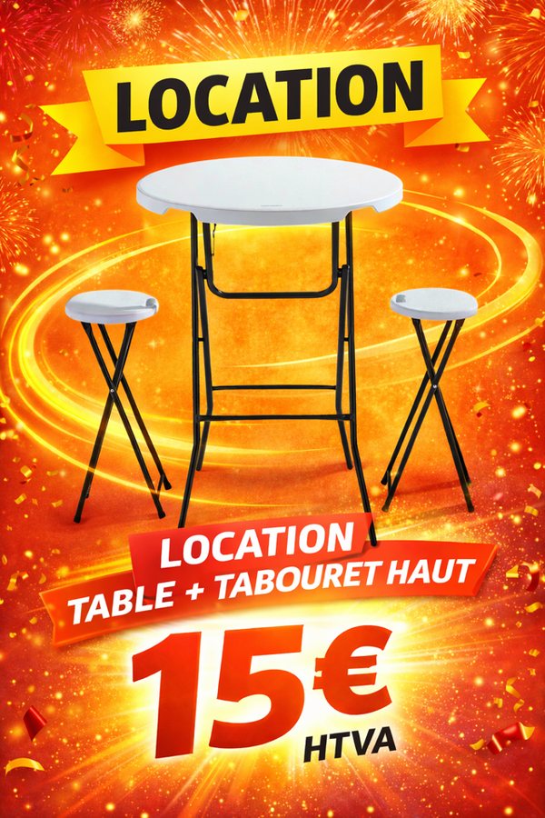 Table haute + tabourets