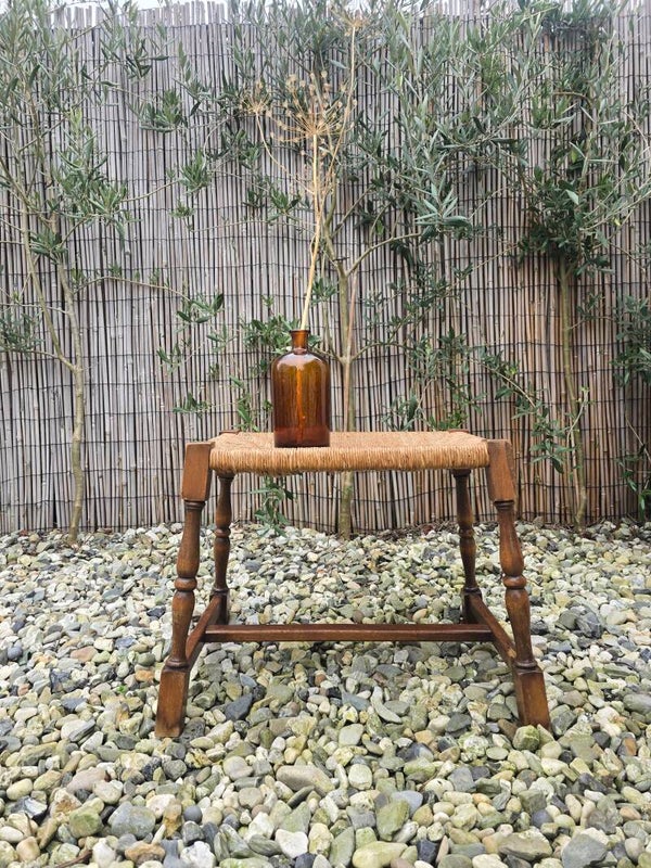 Bankje hout/riet