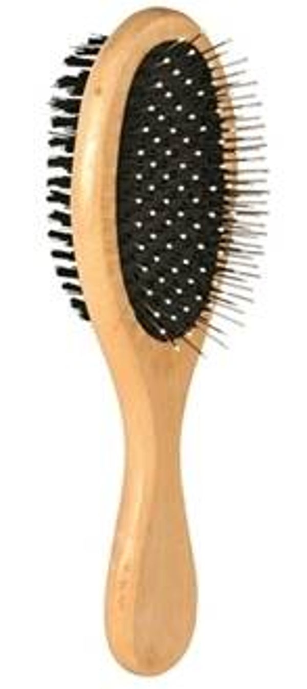 Trixie borstel 2-zijdig Hout/Nylonharen & draadpinnen