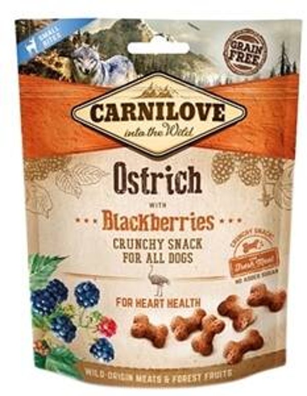 Carnilove crunchy snack Struisvogel/Zwarte bes