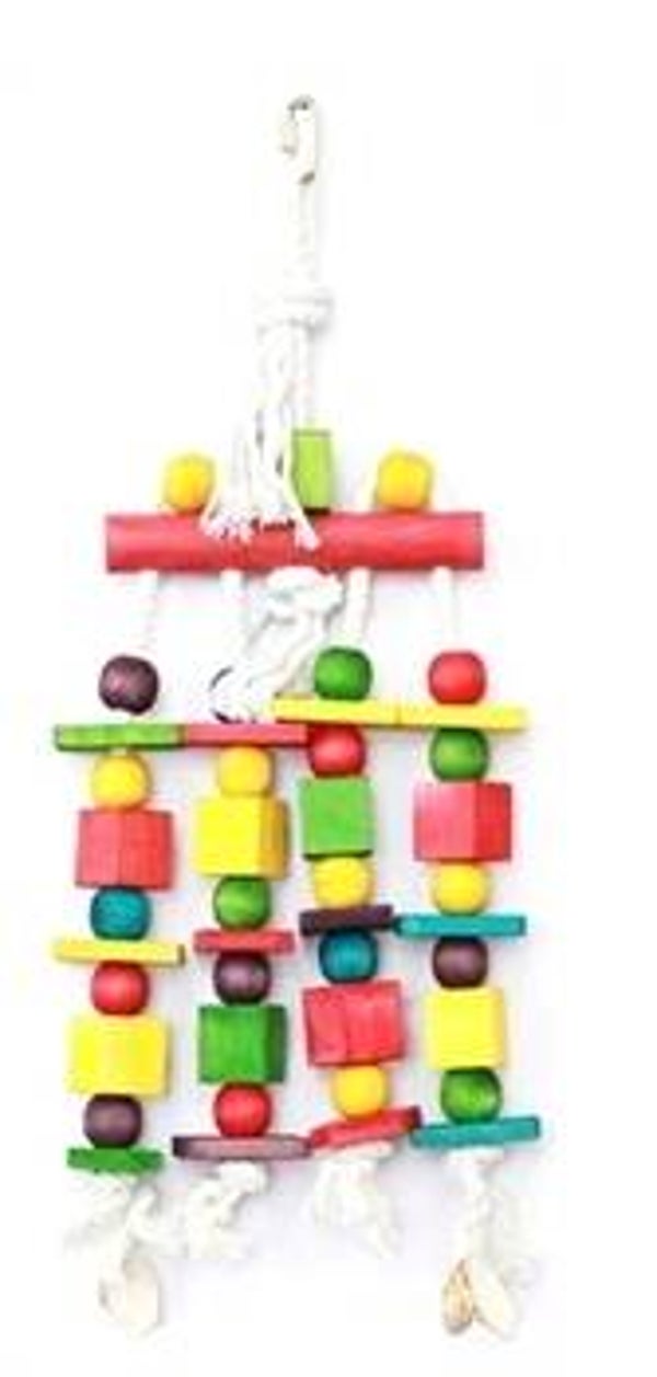 Happy Pet speelgoed Block N Beads papegaai