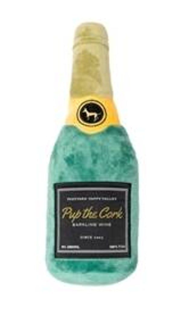 Fuzzyard pup the cork sparkling wine pluche