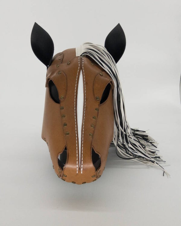 Horse Mask - Brown and White L - XL