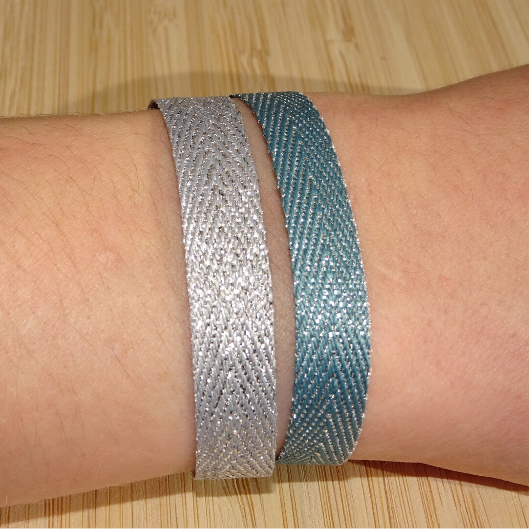 Bracelet Bragg - 2 Rangs - Bleu / Argent
