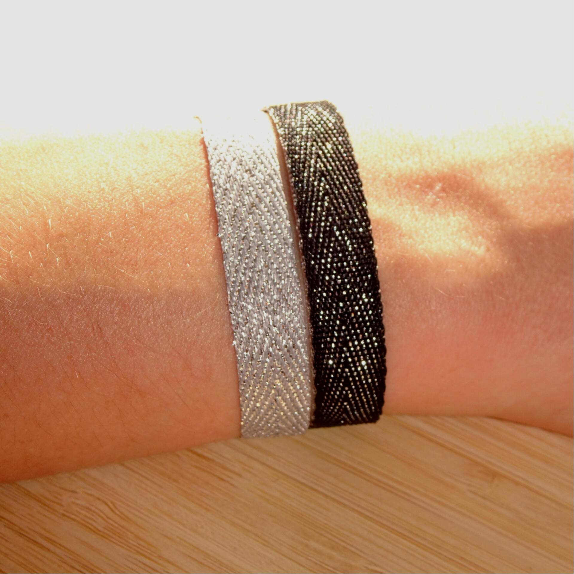 Bracelet Bragg - 2 Rangs - Noir / Argent