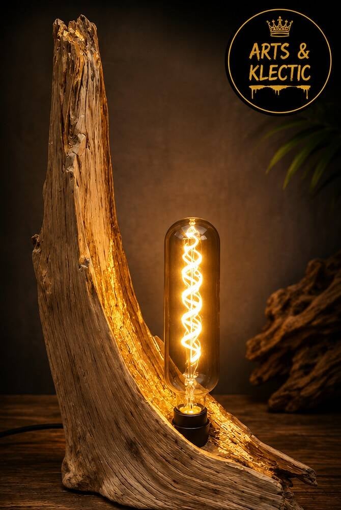 Lampe bois naturel – Création artisanale