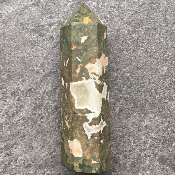 Rainforest jasper obelisk #1
