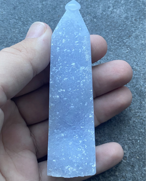 Blue lace agate obelisk #1
