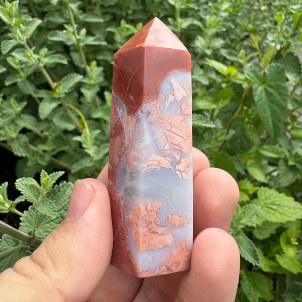 Cotton candy agaat obelisk #1