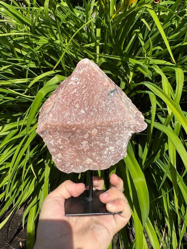 Roze calciet op standaard
