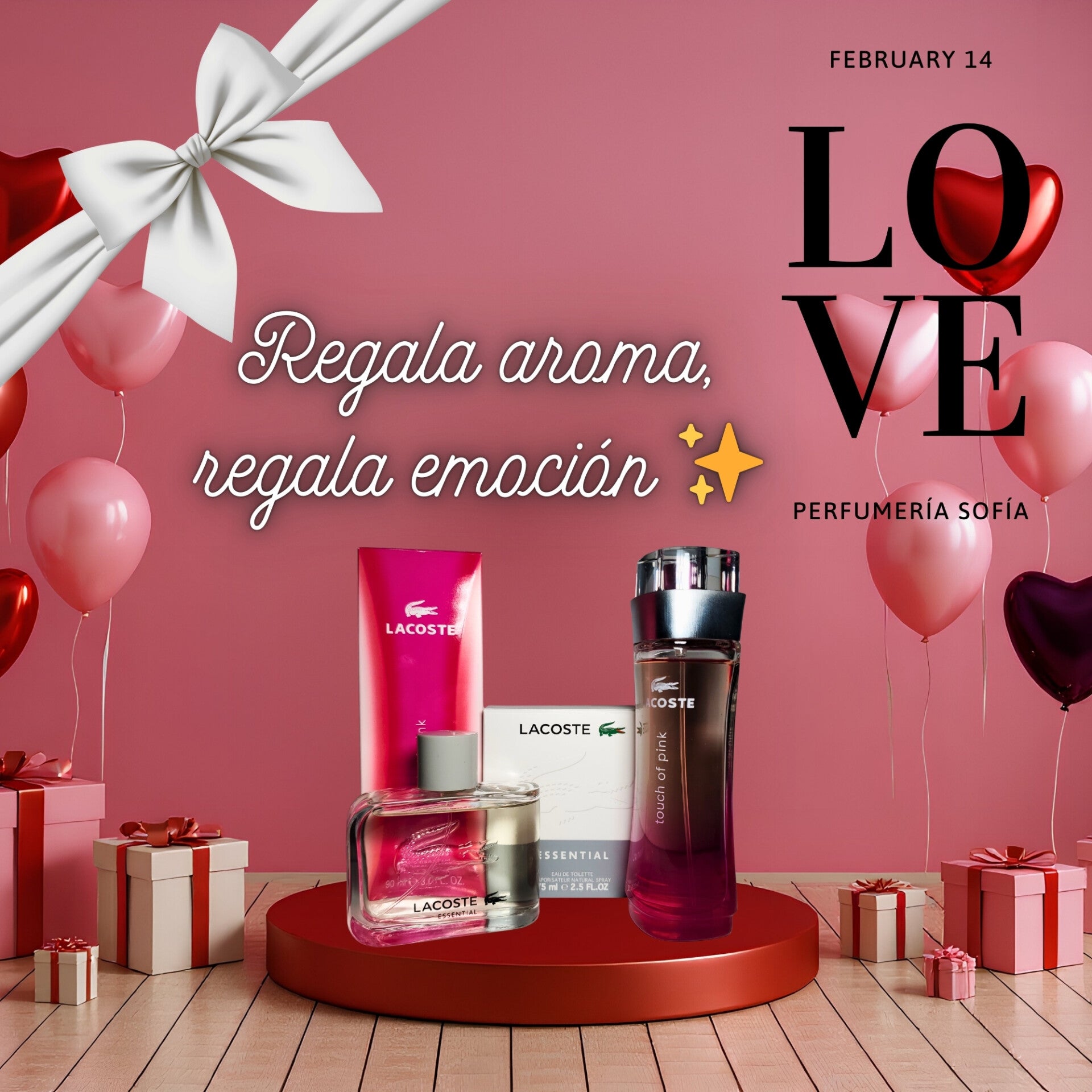Kit de Perfumes Lacoste para San Valentín | Lacoste Essential + Touch of Pink – Regalo de Pareja Elegante y Romántico 14 de Febrero