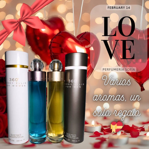 Kit de Perfumes 360° Perry Ellis para San Valentín | 360 for Woman + 360 for Men – Regalo Fresco, Elegante y Atemporal 14 de Febrero