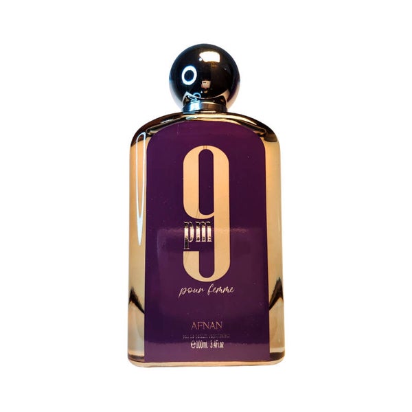 Fragancia 9pm pour Femme 100 ml by Afnan – Oriental Floral para Mujer con Aroma a Frambuesa, Violeta, Manzana y Naranja