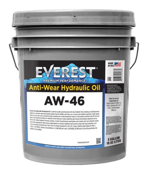Everest AW-46 Anti-Wear Hydraulic Oil (5 Gallon)