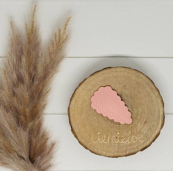 Haarclip ribbel - zalmroze