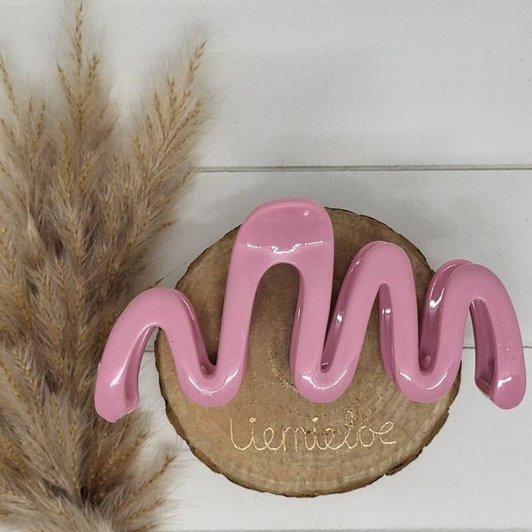 Haarklem maxi - golvend lichtroze glans