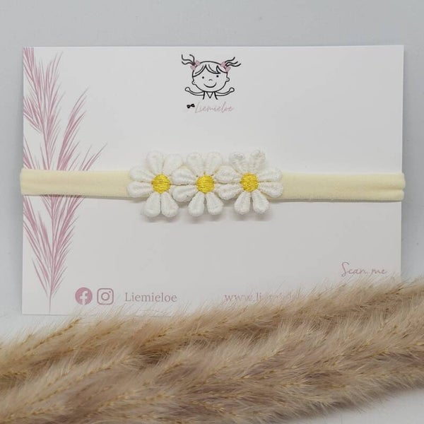 Haarband - Bloemen geel