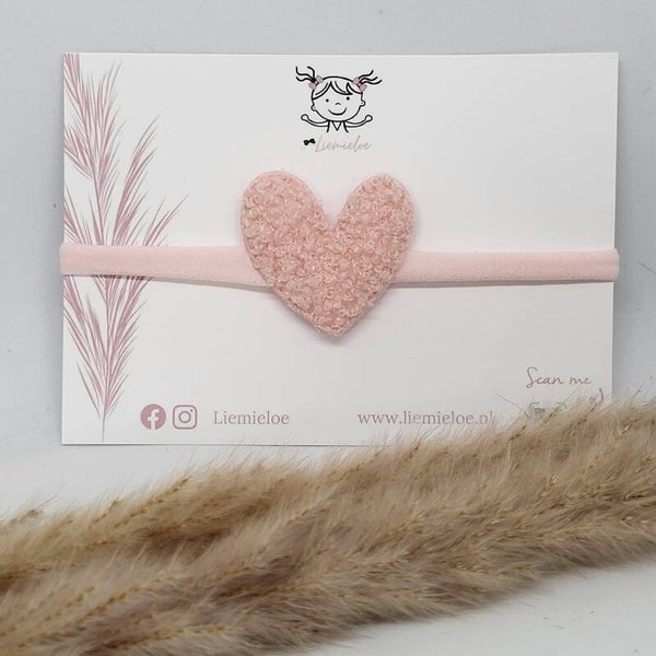 Haarband - Teddy hart roze