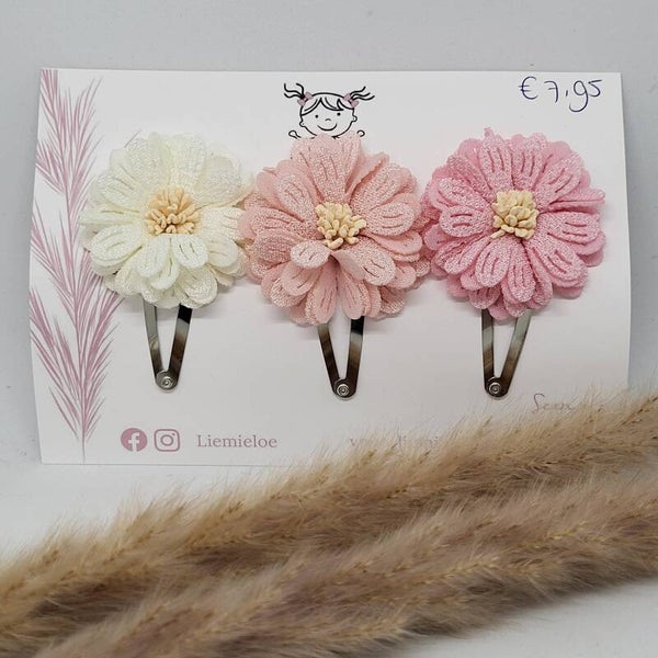 Haarspelden set - Bloemen roze