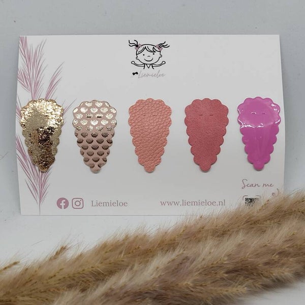 Haarclips set - Roze
